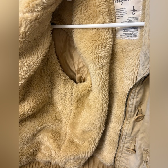 Aeropostale Woman’s Tan Zipper and Button Up Jacket  Size Large - Picture 2 of 10